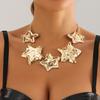 Cross-Border Jewelry, Summer Exaggerated Hipster Starfish Necklace, Creative Design Cool Metal Star Necklace