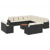 VidaXL Garden Lounge Set with Cushions 14 Pcs Black Wicker 3224397