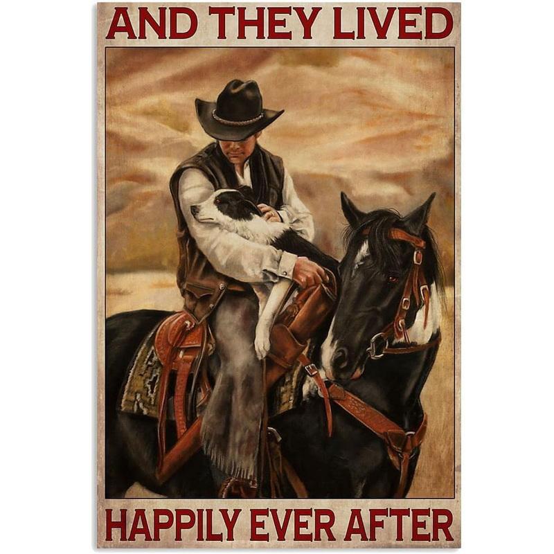 Metal Tin Signs Wild West Cowboys Wall Decoration Plaque Vintage Art Poster Iron Painting for Man Cave Home Cafe Garden Club Bar