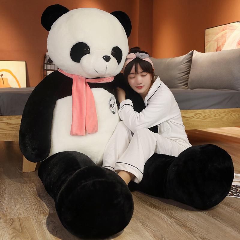 Adorable Giant Panda Plush Toy - Black & White Comfort Doll for Kids