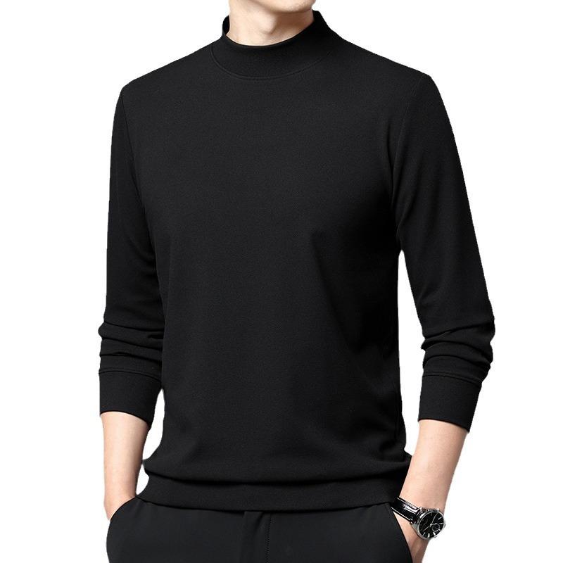 Men's Sweater Men's Autumn Mid-Autumn Turtleneck Bottom Shirt Youth Casual German Velvet Long Sleeve T-Shirt Knitted Sweater