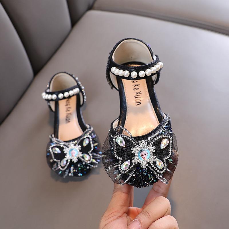 Autumn new style ladylike baby girl girls' princess rhinestone flat shoes, leather shoes, dance performance shoes, sandals