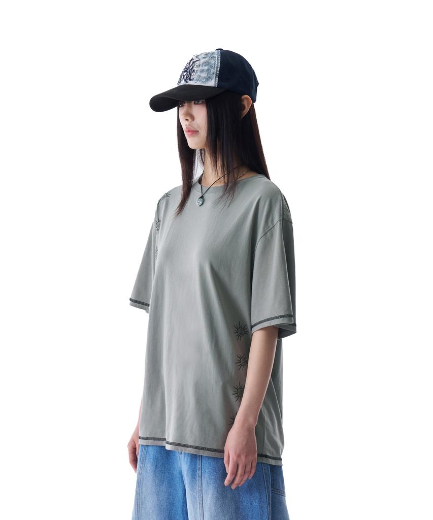 AAKAM Cracked Sun Half Top (Khaki)