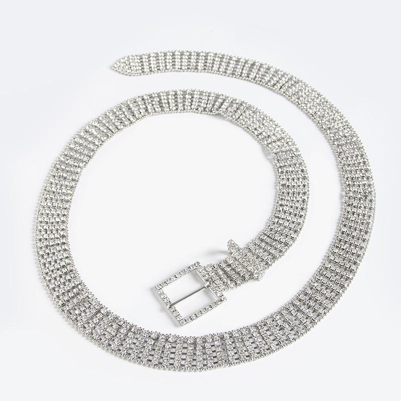 Premium Metal Water Drilled Waist Chain Women Fashion Waist Accessory Jewelry