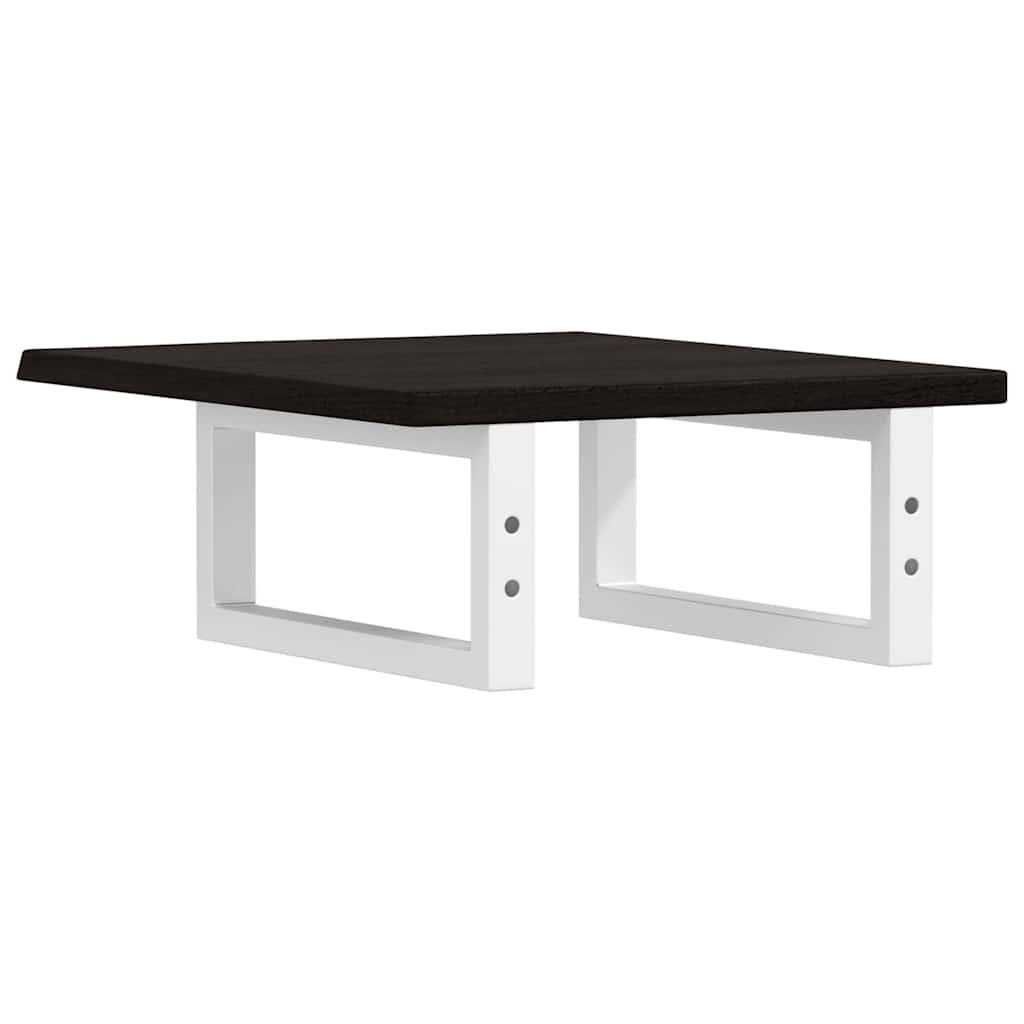 Washbasin Top with Mounting Bracket Steel and Solid Oak Wood