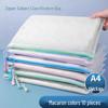 A4 Transparent Waterproof Zipper Document Bag for Exams and Office Use