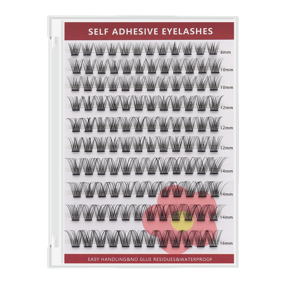 Large-capacity self-adhesive false eyelash set, mixed lengths, various styles, no glue needed, long-lasting waterproof and sweatproof