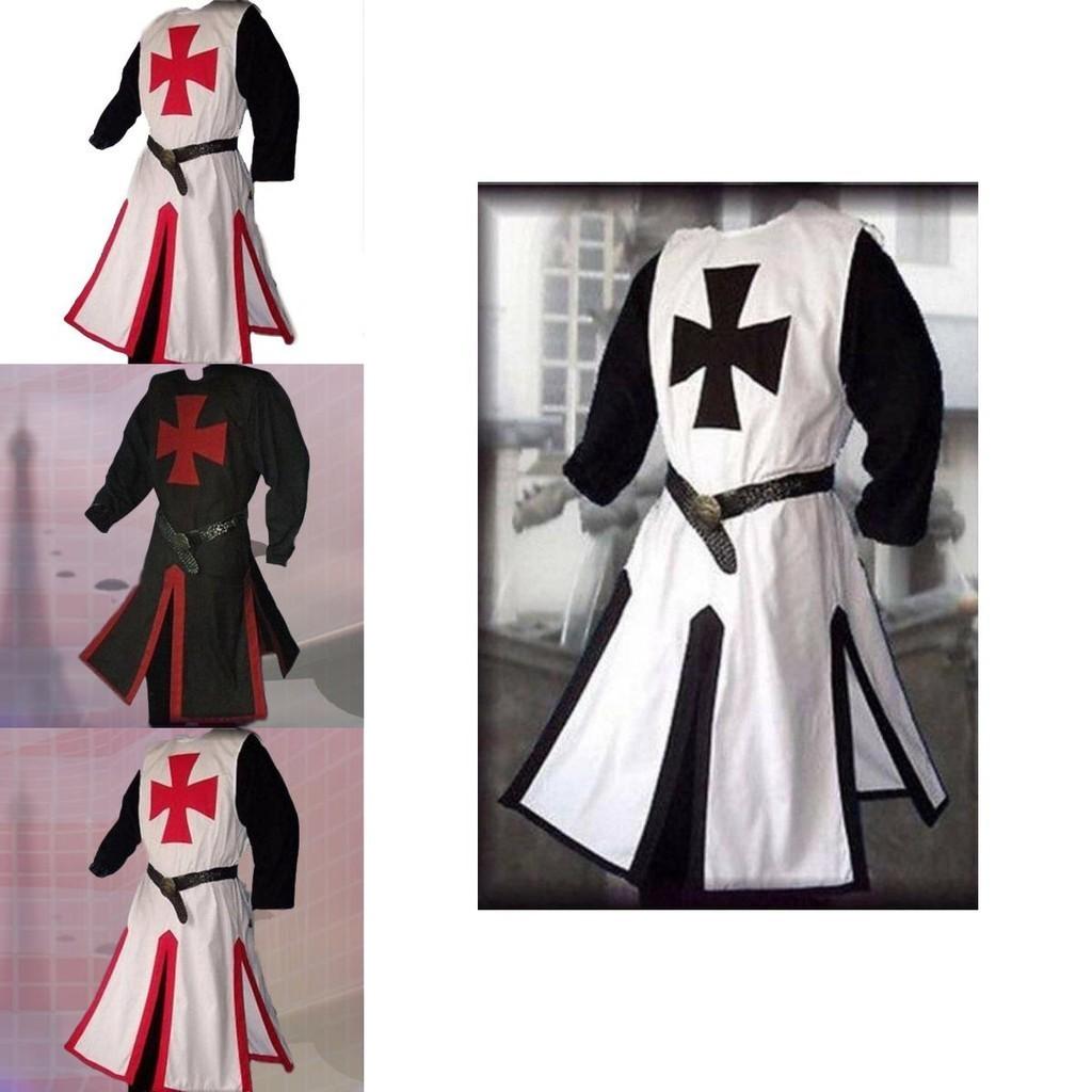 Durable Medieval Templar Knight Crusader Outfit Cosplay Costume With Square Collar