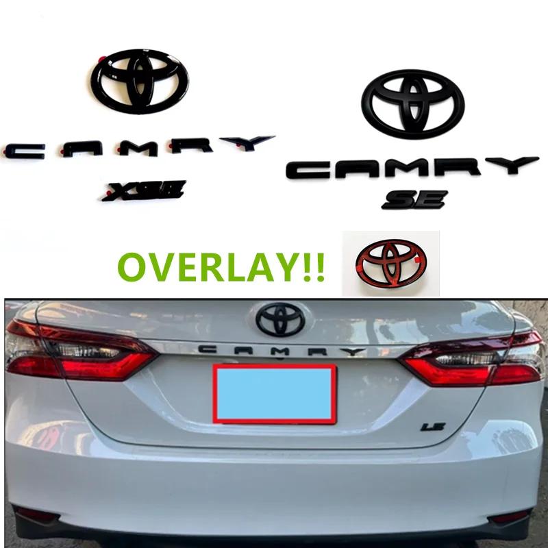 CKMY4 ABS Car Logo Black Covering Cover Badge Kit Is Suitable for Toyota 2018-2024 Camry XLE SE LE Car Accesorios PT948-03191-02