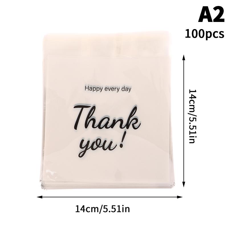 100Pcs Transparent Thank You Self-Adhesive Bag Plastic Pouches For Ring Earring Necklace Jewelry Travel Display Packaging Bags