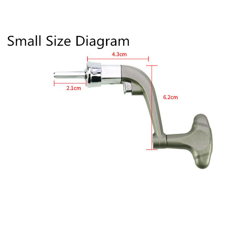 Metal Spinning Reel Handle Replace Folding Rocker Arm Crank Handle (Random Color)