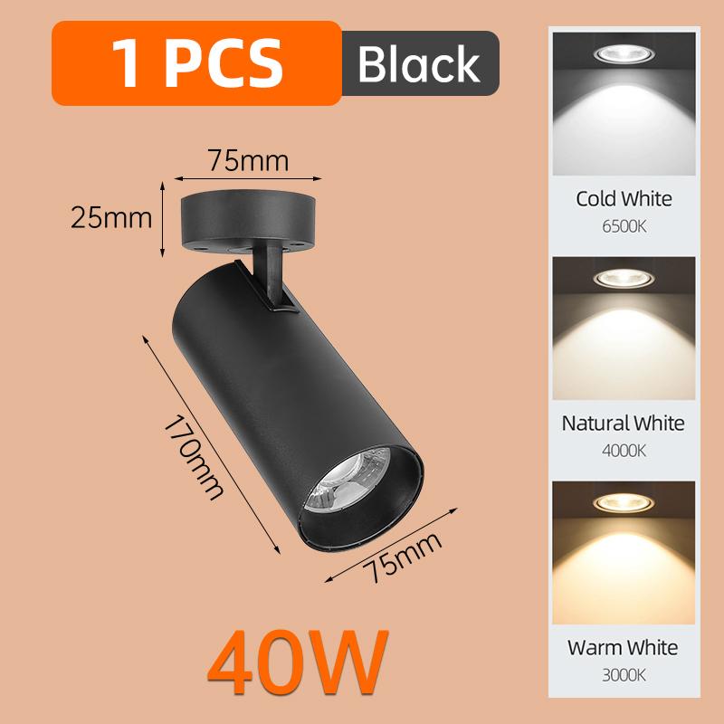 Led Spot Lights Ceiling Lamp LED Downlights 220V Foldable Spotlights COB 15W 40W Light Fixture Indoor Lighting For Home Bathroom