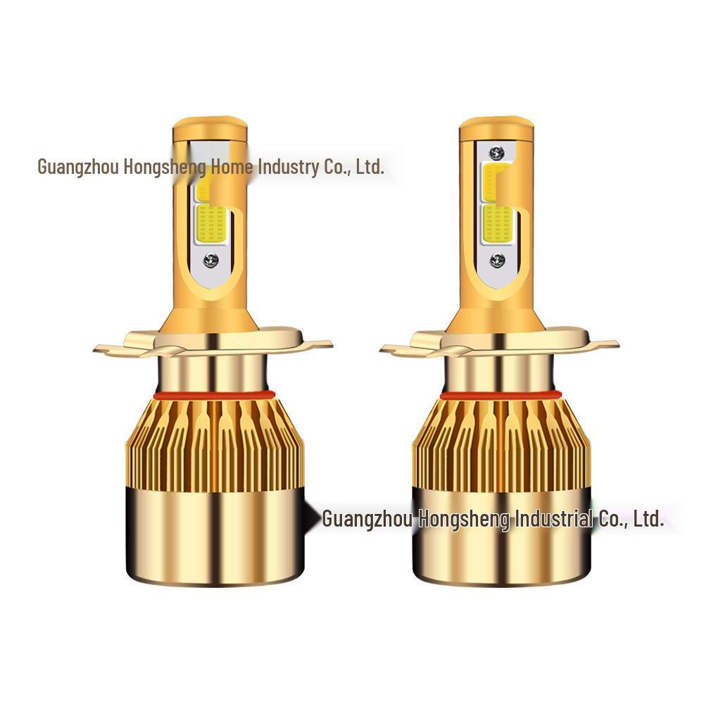 Dual Color LED Headlights: C6 Car H7 H8 H11 Yellow & White, High/Low Beam