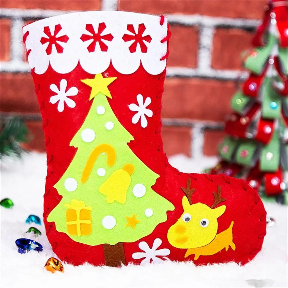 Holiday Activity Children Art Christmas Gifts Handcraft DIY EVA Christmas Socks Handmade Christmas Decoration