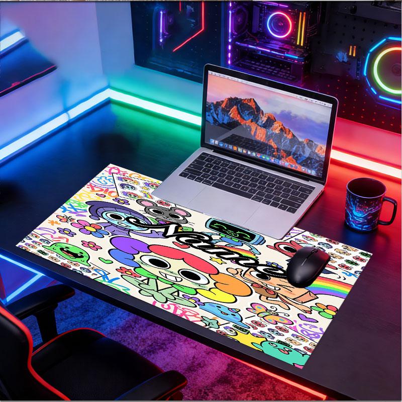 Kişiye Özel İsimli Dandy'nin Dünya Desenli Mouse Pad, Dizüstü Bilgisayar Masa Matı, Ev İçin Dekoratif Masa Matı Klavye Altlığı Hediye