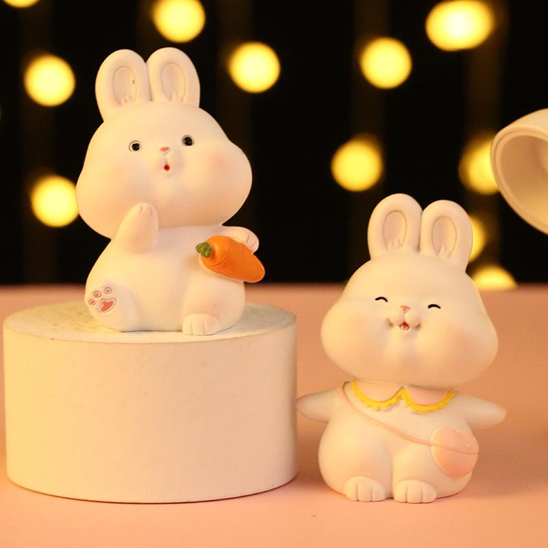 Little Bunny Hand-made Cartoon Resin Handicraft Decorations Automobile Decorations