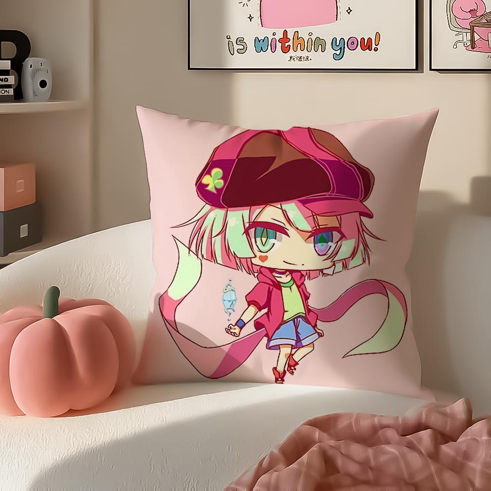 Anime NNo Game No Life Anime Cushion Cover Pillowcase Short Plush Invisible zipper Room Sofa Cushion Cover