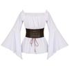 Women's Victorian Ruffle Bohemian Pirate Shirt with Belt