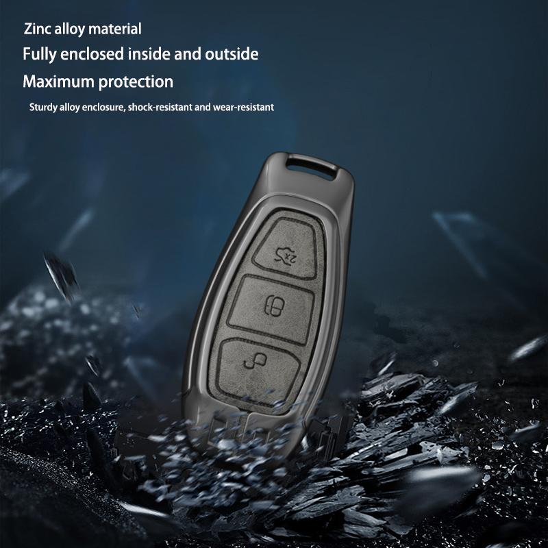 Interior Mouldings Car Key Case for Ford Kuga MK2 Focus 3 4 ST Mondeo MK3 MK4 Fiesta Fusion Ecosport Key Fob Keychain Keyless Ca