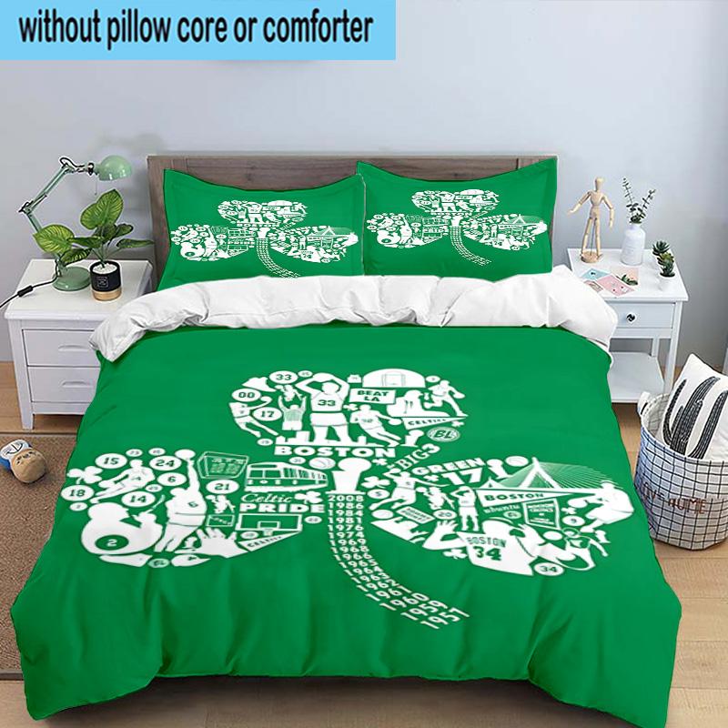 Boston Sports Icons Printed 3PCS Bedding Set, Includes A Duvet Cover and Two Pillowcases for Bedroom, Suitable for All Seasons Fan Gifts