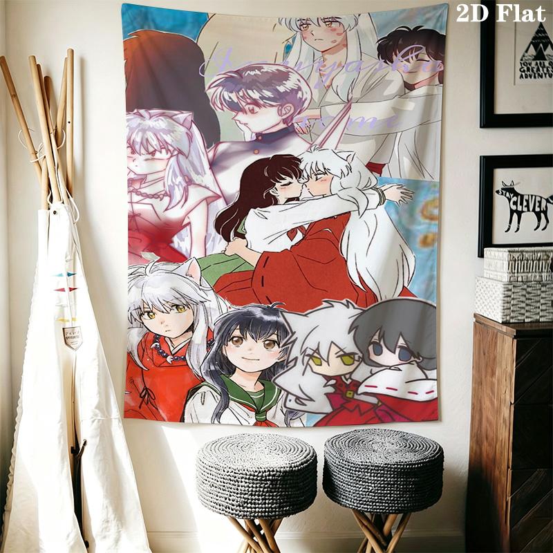 Inuyasha Timeless Adventures Tapestry Wallmounted Fashion Print Home Decor Wall Covering Decoration Homestay Soft Decoration Tapestry
