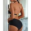 Costume da bagno intero sexy da donna, imbottito, senza schienale, bikini, cintura, costume da bagno monokini