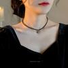 Empfohlener Schmuck Super süße Katze14 Karat vergoldet ultra-glänzender schwarzer Spinell2mm Halskette Choker Schlüsselbein Kette, leichter Luxus