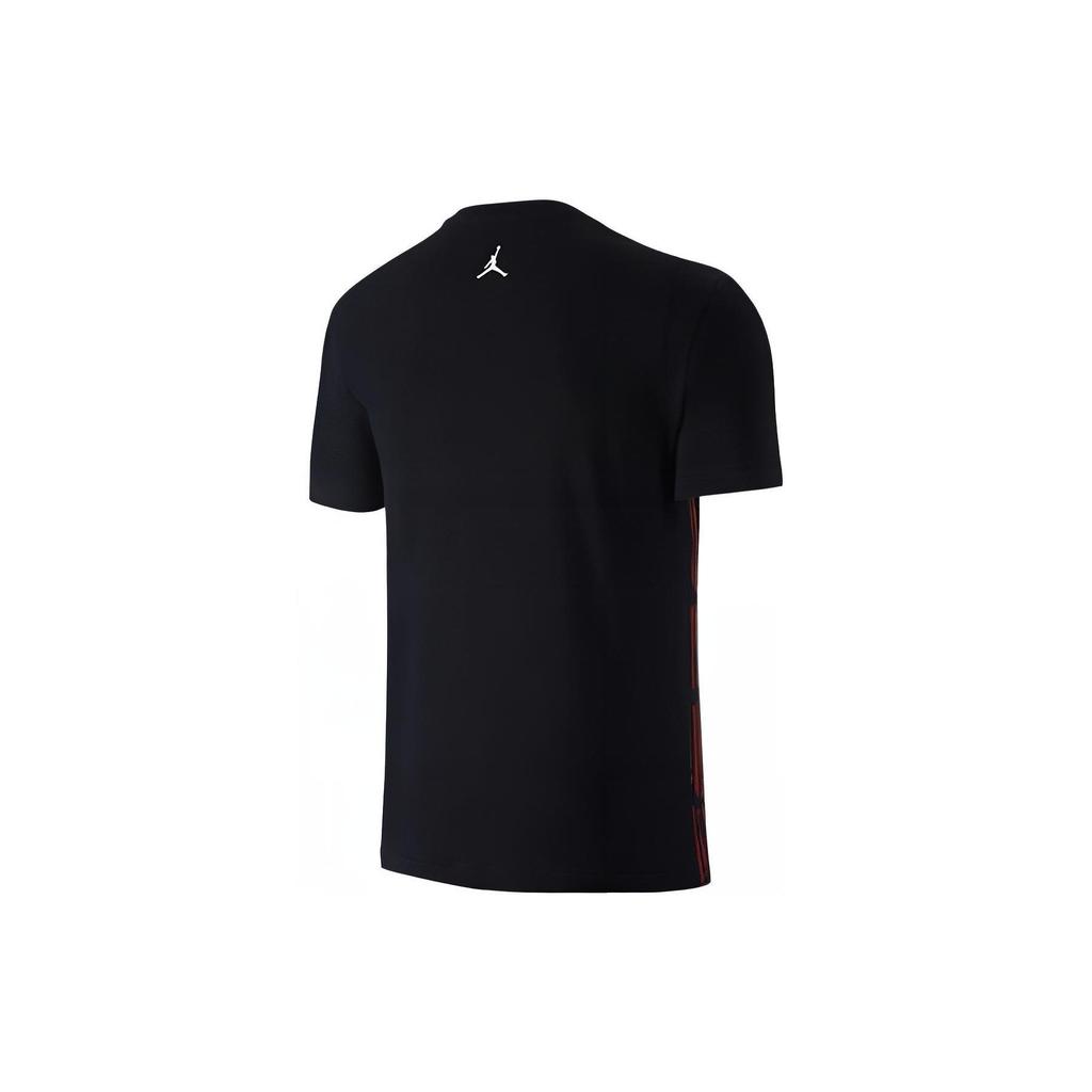 Jordan Aj Xx9 Jumpman Stripe Pattern Print Crew Neck Short Sleeve T-shirt Men Tops Black 678360-011
