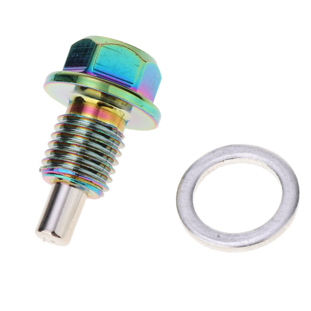 2 Pieces Engine Oil Pan Drain Bolt Screw W Gasket M12x1.5