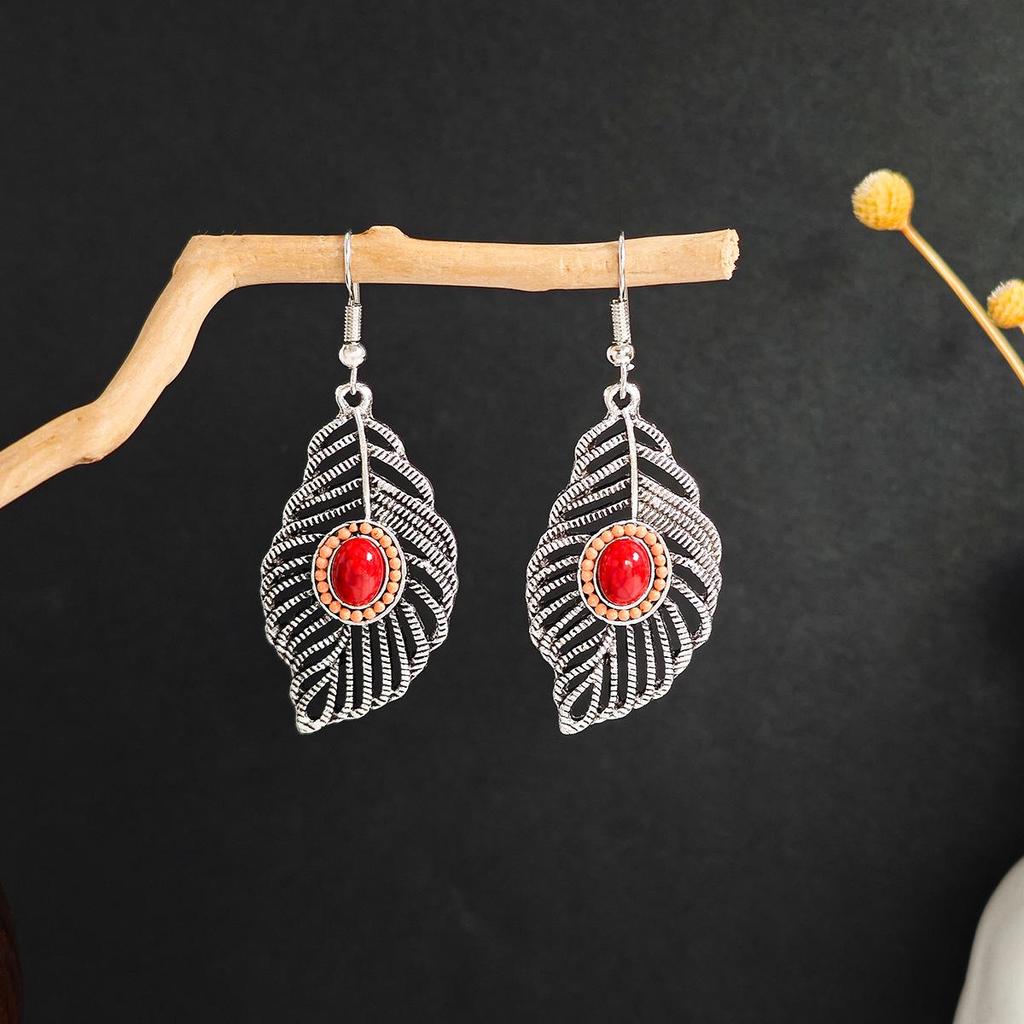 Boucles d'oreilles pendantes longues à pampilles en métal de style ethnique bohème