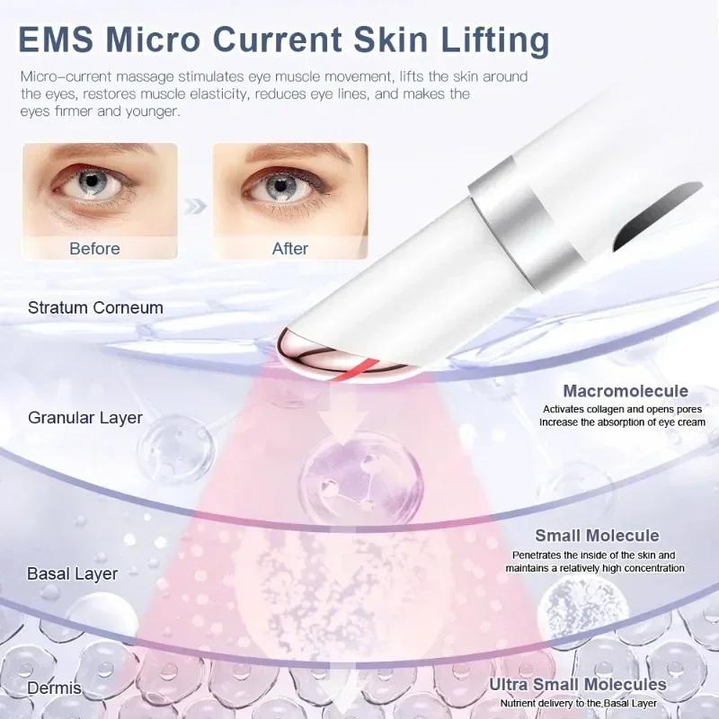EMS Eye Beauty Device Microcurrent Temperature 45℃ Heating Remove Eye Bags Dark Circles Wrinkles Relax beauty Skin Care Tool