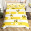 Cute Cartoon Bee Duvet Cover Honeycomb Bedding Set for Kids Boys Girls Honeycomb Hexagon Comforter Cover Wild Animal Quilt Cover