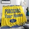 1 Stück Maccabi Fanartikel Benutzerdefinierter Name Gemustert Flanelldecke Geeignet Für Alle Jahreszeiten Für Heimdekoration Wärme Und Komfort Geschenke Feiertagsgeschenk
