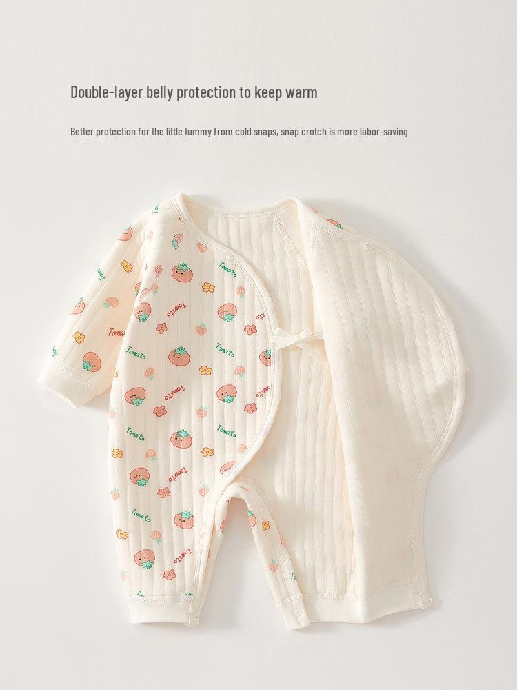 Prošívaná novorozenecká kombinéza - Teplé kojenecké oblečení na podzim/zimu, Velikost 52 (0-3 měsíce), Třída A.