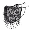 Strass Damen Schleier Maske Atmungsaktives Netz Quastenmaske Elegante Cosplay Maske Kostümzubehör