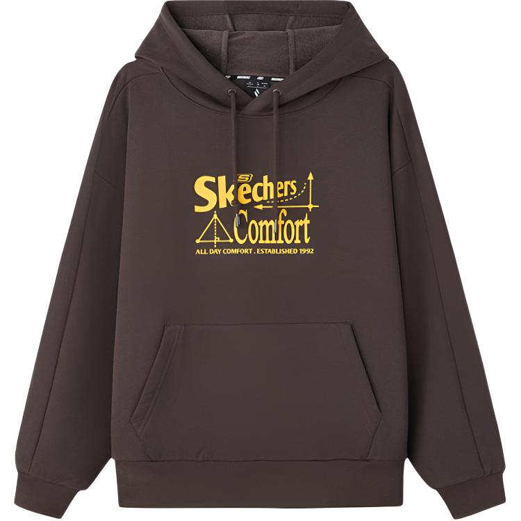 Skechers Comfortable Drawstring Design Letter Print Style Hooded Pullover Sweatshirt Men sweatshirt L325M045-05U5 S
