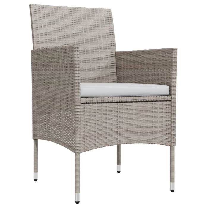 VidaXL Mobilier de salle à manger de jardin coussins 7 pcs Beige-noir 3099320