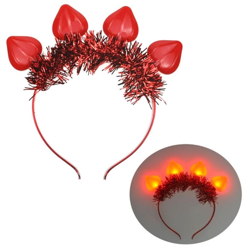 Hausierer Valentinstag LED Stirnband mit Licht Leuchtende Glühbirne Haarreif Neuheit Party Kopfschmuck Kopfbedeckung Party