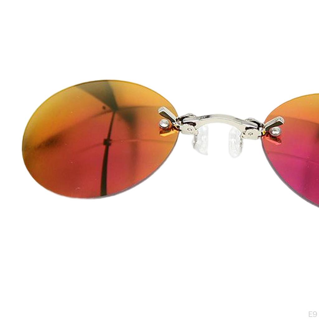 Light Rimless Retro Oval Nose Sunglasses Movie Anti Reflective UV400