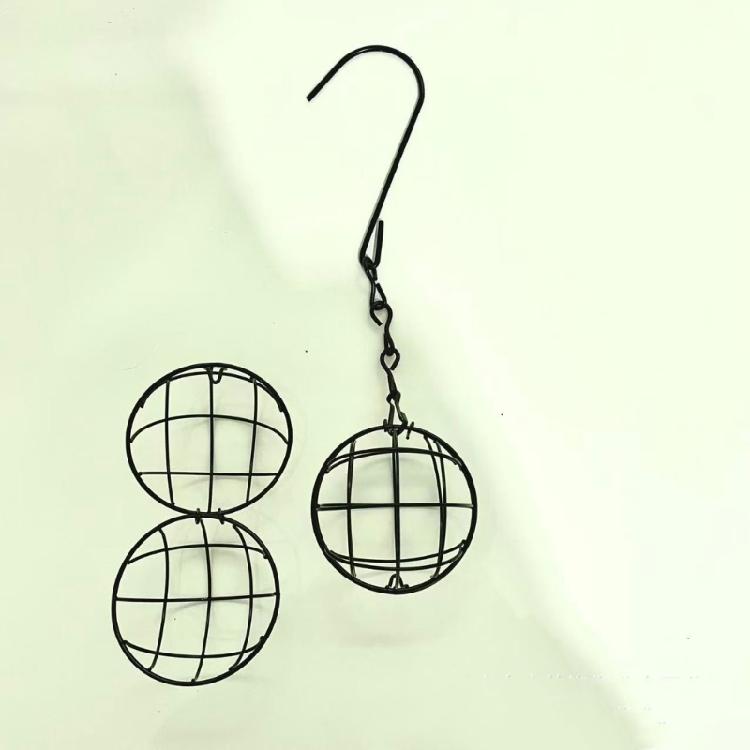 Metal Suet Ball Bird Feeders Set with Hanging Chain Squirrels Proof Bird Feeders for Outdoor Garden Hummingbird Feeders