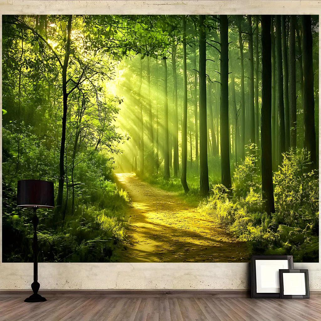 1 Poster for 2D Flat Printing Party - Vibrant Forest Landscape Background Poster - Background Display Stand - Wall Surface