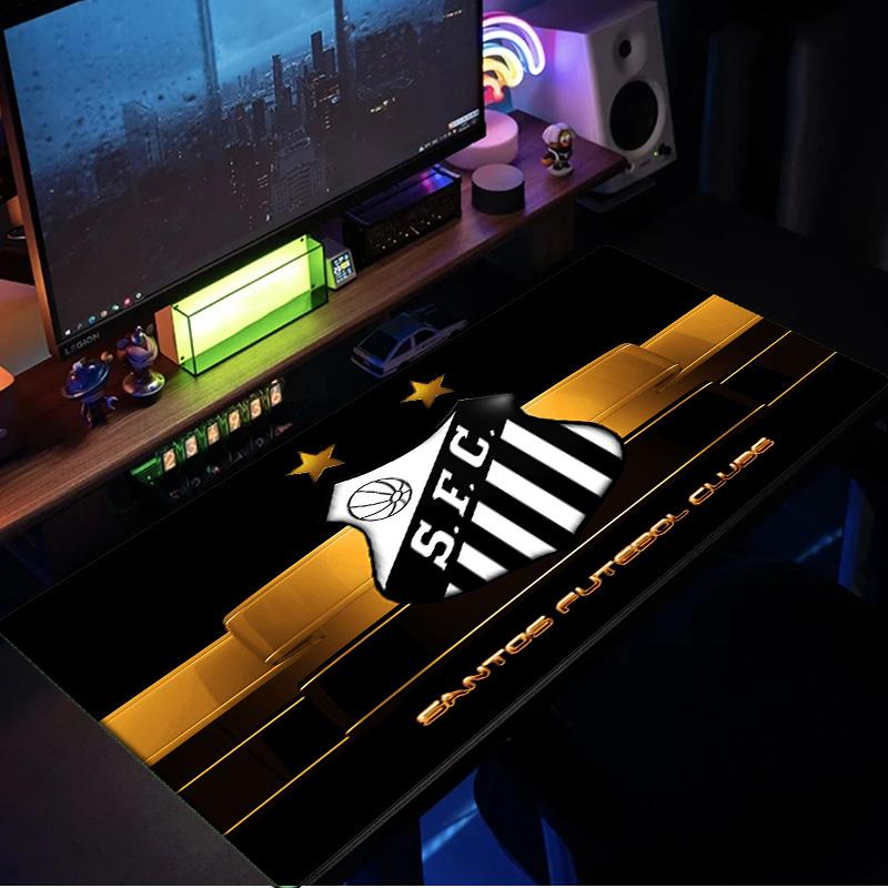 Santos Futebol Emblem mouse pad, rubber base, esports desk mat, mouse pad for gamers and office use, gaming desk , easy to clean mat