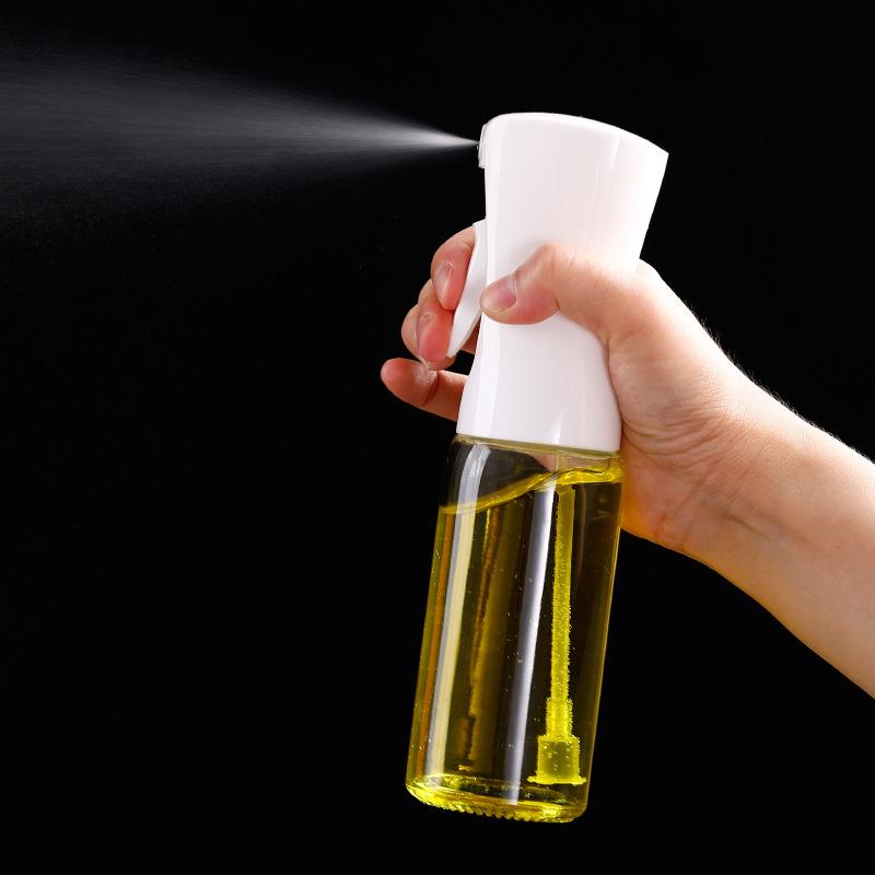 220ml Transparent Glass Oil Spray Bottle with Push-Type Dispenser