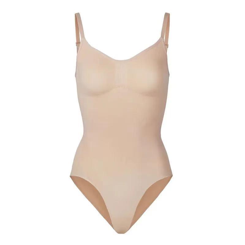 

SKIMS Strappy Backless Body Shaping Bodysuit - Abdominal Control, Slimming, Waist Cincher M (70-95 Jin) телесный