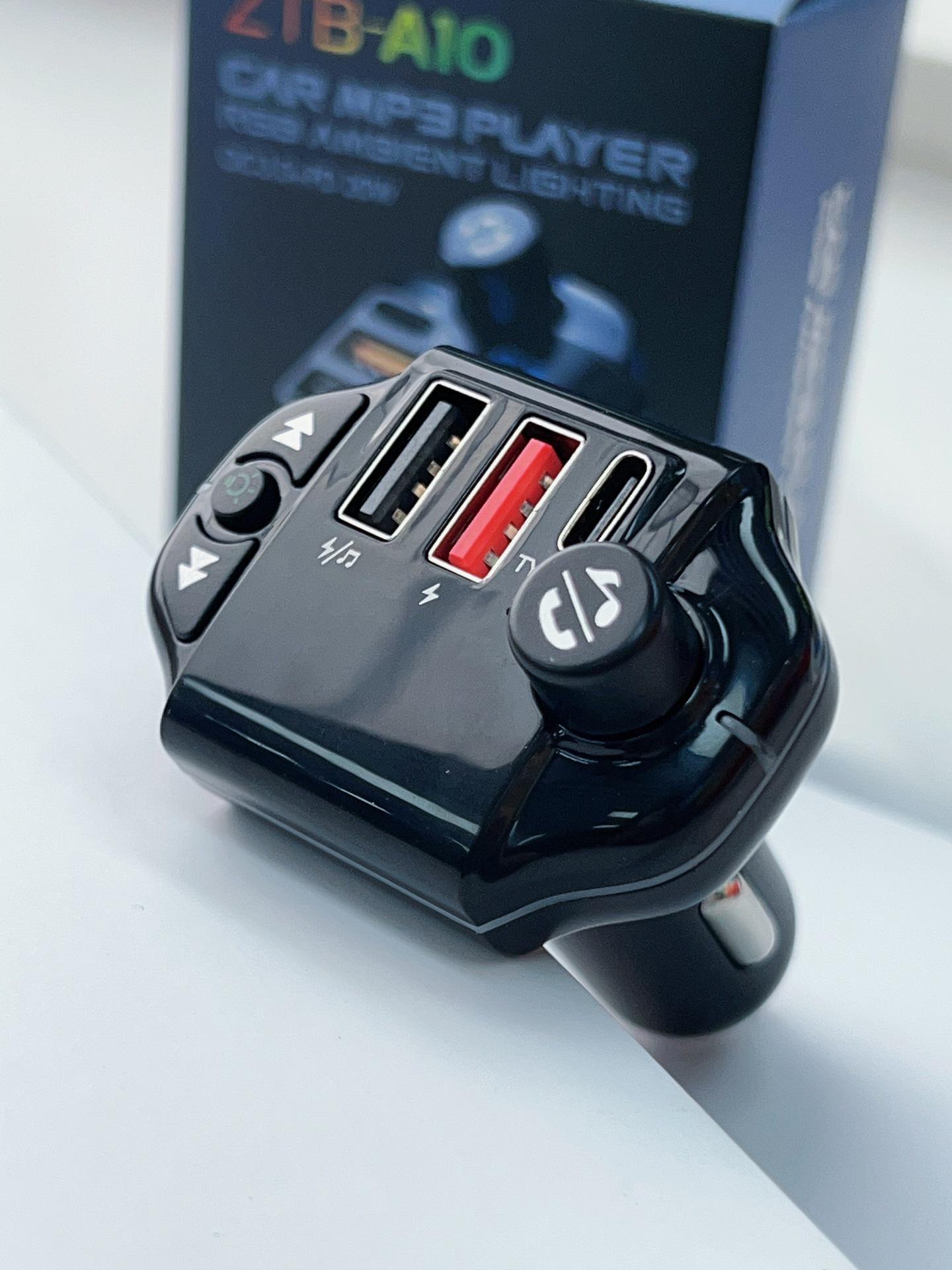 

A8-A18 Bluetooth автомобильный FM-передатчик и зарядное устройство с двумя USB-портами PD 3.1A A10 чёрный