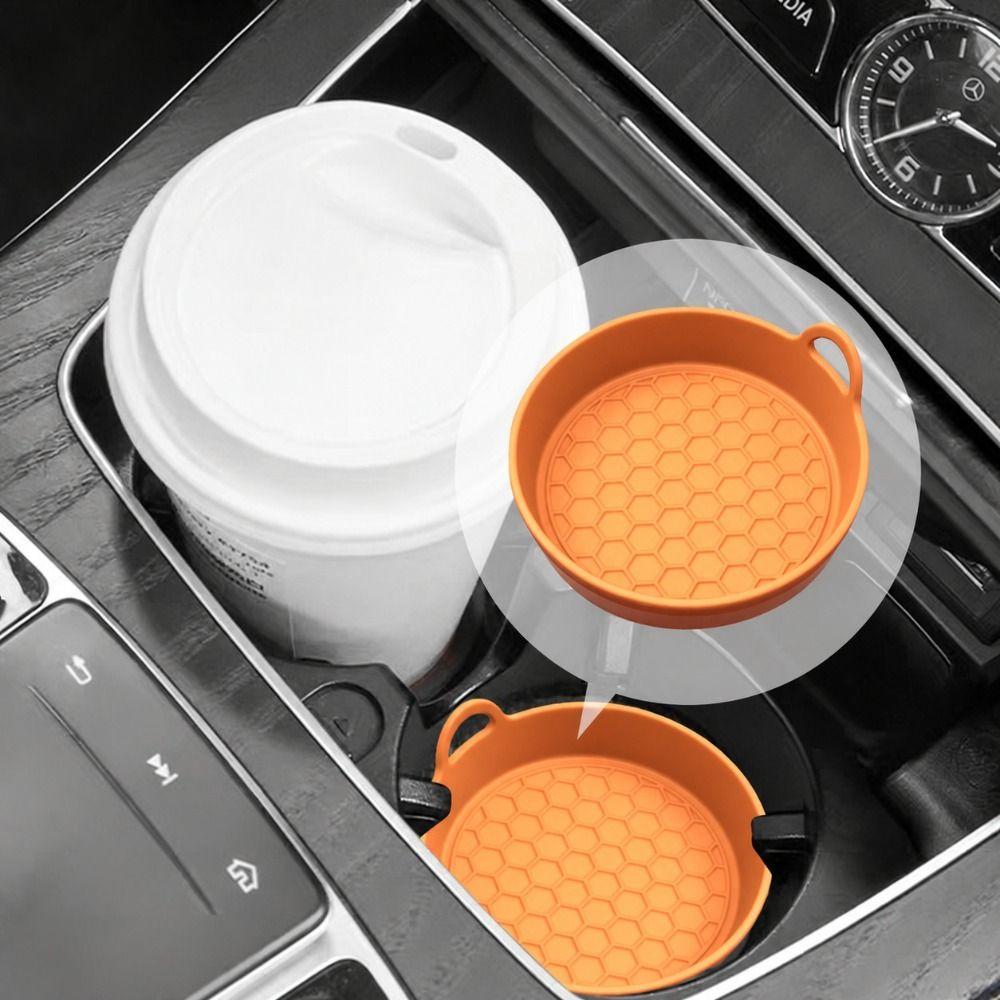 Silicone Car Coaster Round Shape Cup Holder Pad Eco-Friendly Silicone Coaster  Universal Fit