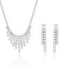 Trendy Zircon Earrings & Necklace Set: White Tassel Jewelry with Fashionable Temperament