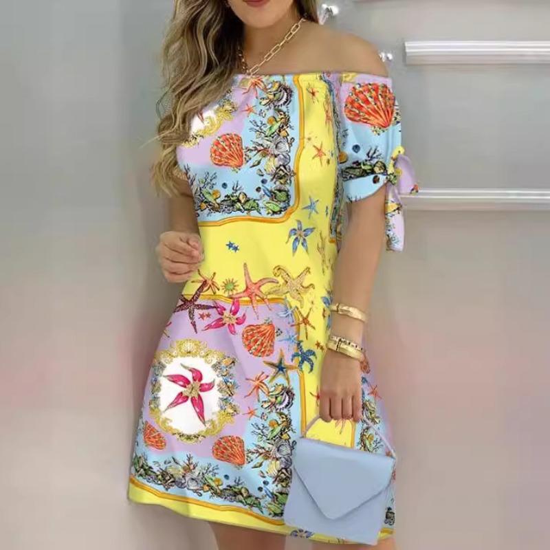 Women's Casual Fashion Home Gradient One Shoulder Dress