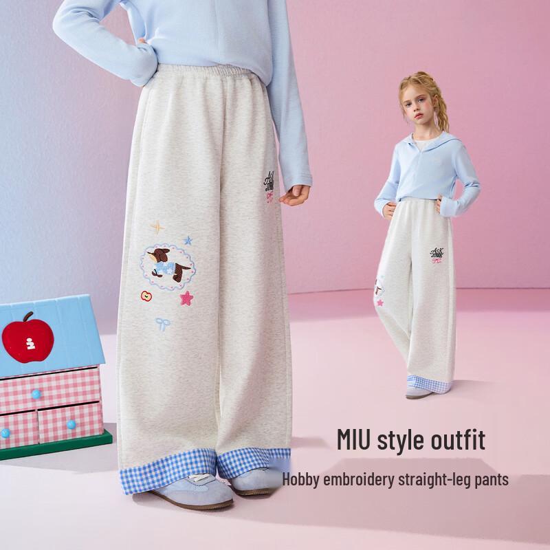 ASK JUNIOR Девочки Прямые повседневные брюки в клетку 130