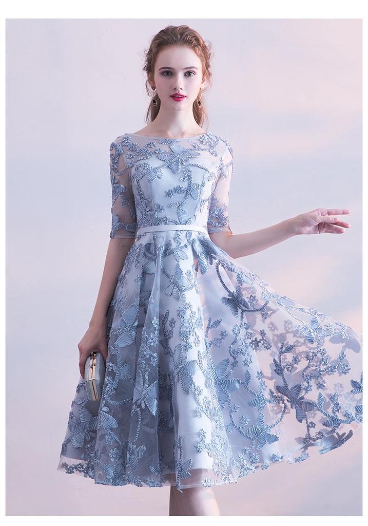 Grey Bridesmaid Dress 2026: Elegant Mid-Length Summer Gown for Women, Slimming and Ideal for Banquets